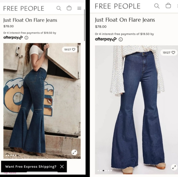 Size 30 dark blue Free people Float on Flares - Picture 1 of 1